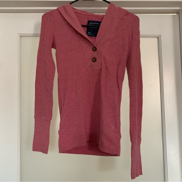 AMERICAN EAGLE Pink Knit Sweater Hoodie/Sweatshirt-Size Small - Picture 1 of 11